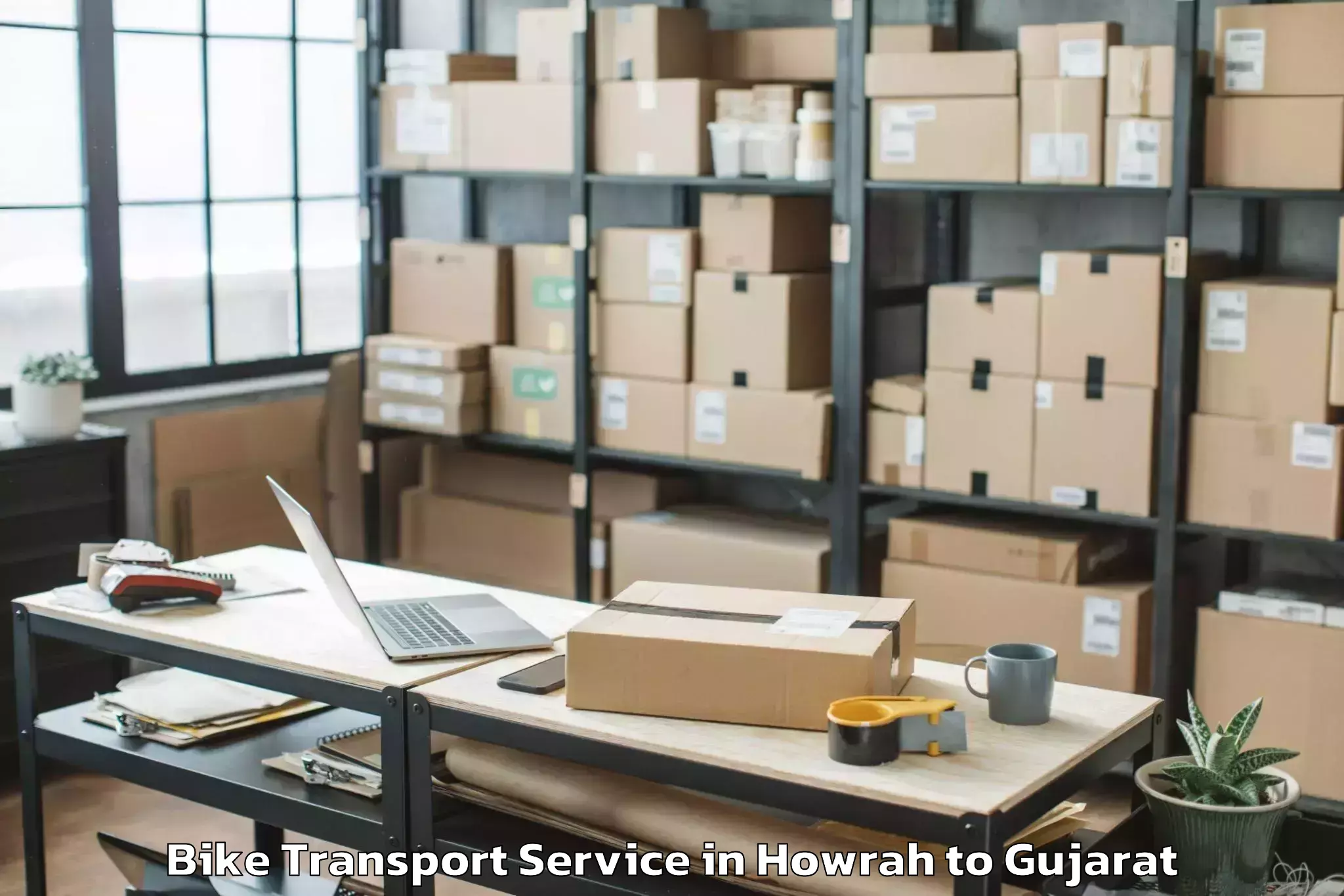 Professional Howrah to Kandla Bike Transport